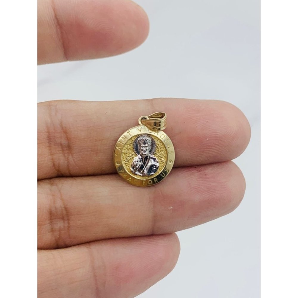 10k Gold Pendant Saint Nicholas Pray for us ❤️ San Nicolás